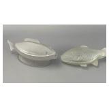 Swank Frosted Glass Fish Container Set