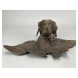 Brass Hunting Dog Inkwell