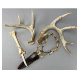 Atkinson & Co. Bone Handle Knife & Antlers