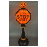 Halloween Plastic Sign with Jack-o