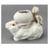 Heubach Rabbit Egg Candy Container, 4.5"