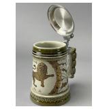 Gerz Ceramic Beer Stein with Zodiac Motif