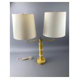 Mid-Century Yellow Bamboo-Style Table Lamp