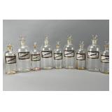 Glass Labeled Apothecary Bottles 9pcs Set