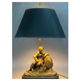 Table Lamp with Warrior Sculpture