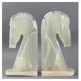 Onyx or Alabaster Horse Head Bookends