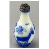 Glass Snuff Bottle with Metal Cap