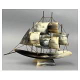 Horn Model Ship with Sails