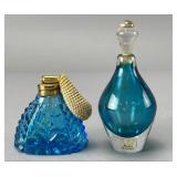 Kosta Sweden Blue Glass Perfume Bottles