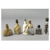 Group of Six Miniature Perfume Bottles