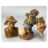 Andrew Dark Figure & 2 Other Wood Figures