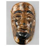 Carved Ceramic Pottery Mask with Designs