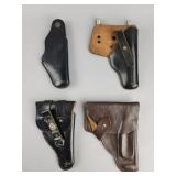 4 Leather Pistol Holsters