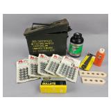Ammo Can w/ Gun Access. & Lead Bullets 222 Balls