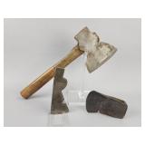 2 Plumb Axe Heads Only and Hewing Hatchet