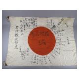 WWII Signed Japanese Silk "Good Luck Flag"