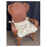 High-Back Wicker Fan-Back Armchair