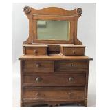 Antique Miniature Mirrored Dresser Cabinet