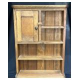 Rustic Wood Wall Shelf With Cupboard