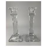 Clear Glass Candlesticks Pair