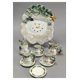 11-Piece Snowman Holiday Ceramic Set