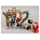 Fitz and Floyd Omnibus Christmas Teapot