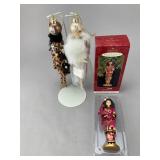 Three Fashion Doll Christmas Ornaments