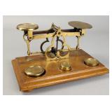 Victorian Brass Postal Scale w/Weights c1880-1901