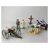 Vintage Toy Figures, Cannon & Timpo Wagon