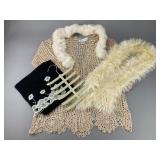 Worthington Crochet Cardigan & Scarf Lot