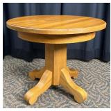Round Oak Pedestal Dining Table