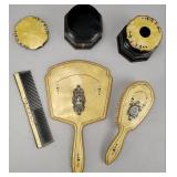 Art Deco Style Five-Piece Celluloid Vanity Set