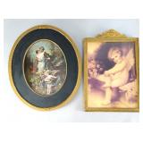 Two Framed Cherub and Romantic Prints