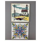 Two Decorative Ceramic Tiles