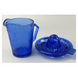 Blue Glass Juicer Set
