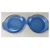 Anchor Hocking Blue Glass Pie Plate, 9" diameter