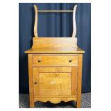 Wooden Washstand with Towel Rack