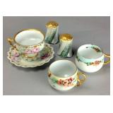Hand-Painted Porcelain Tableware, 6 Pcs