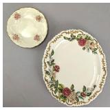 Set Of Two Floral Ceramic Tableware Pieces