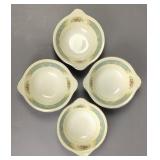 4 Piece Early 20th C Edwin Knowles Soup Bowl Set