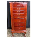 Queen Anne-Style Standing Jewelry Armoire