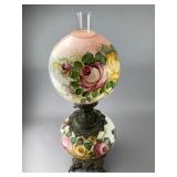 Glass and Metal Parlor Lamp