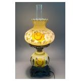 Electric Table Lamp with Floral Shade
