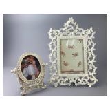 Two Ornate Painted Metal Picture Frames