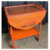 Chinoiserie Drop-Leaf Serving Cart