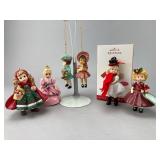 Four Madame Alexander Hallmark Ornaments