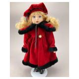 Tuss Inc. Porcelain Doll in Red Coat