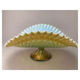 Fenton Opalescent Hobnail Pedestal Compote