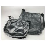 Two Tignanello Black Leather Handbags