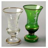Handpainted Mary Gregory-Style Glass Vases